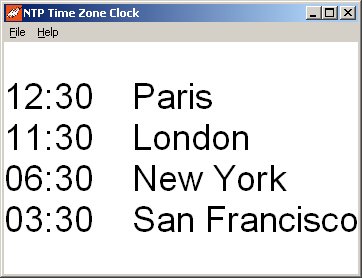 Click to view NTP Time Zone Clock 3.0 screenshot